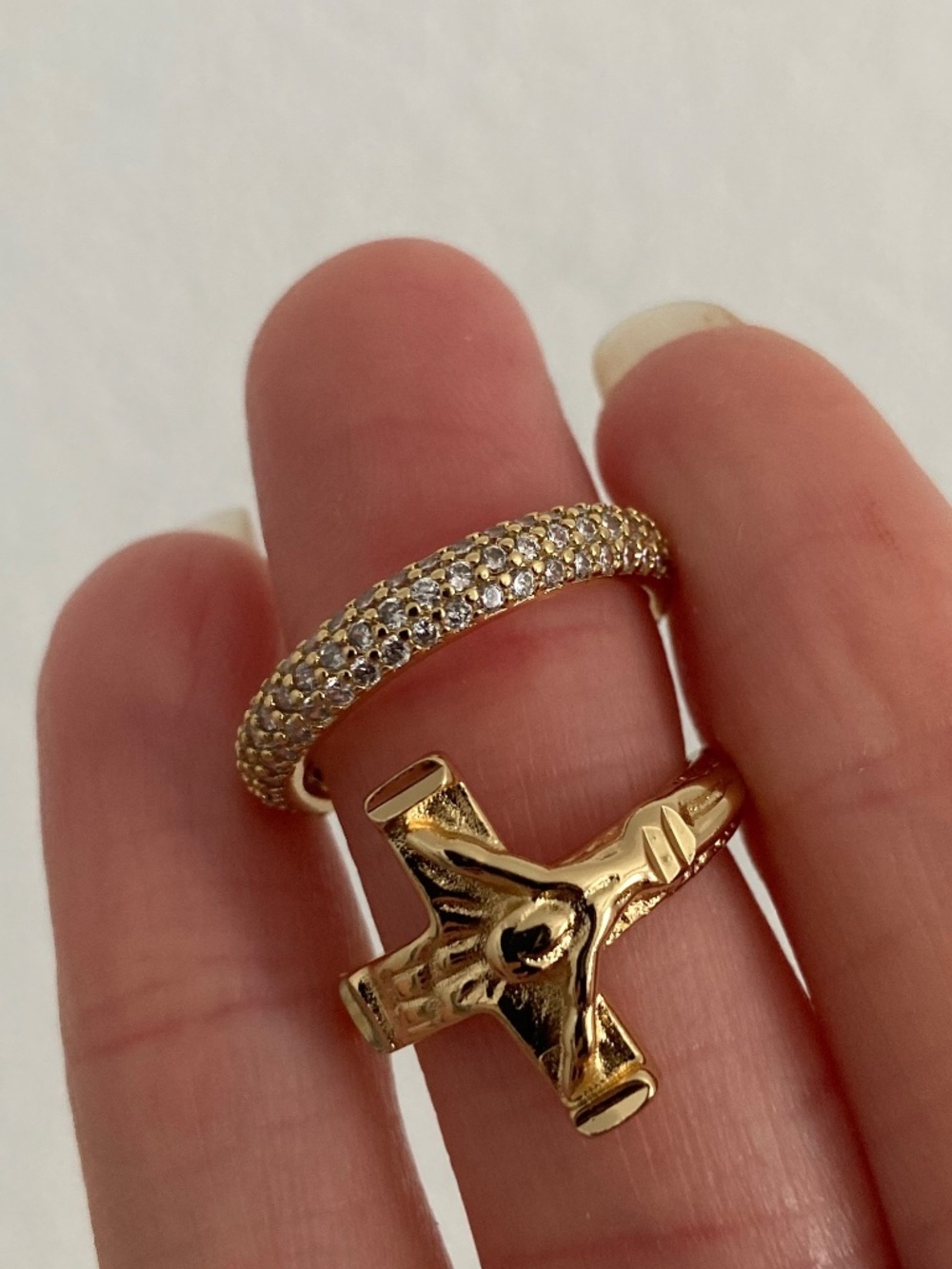 Vanessa Mooney SZ5 Ring SET Gold Stackable layering cocktail dainty CZ Gold New